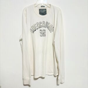 Vintage Abercrombie & Fitch Y2K Long Sleeve Muscle Shirt Sz XL Ivory Cream